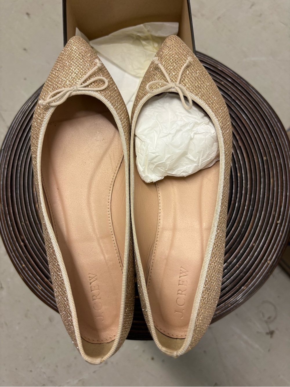 J. Crew Gemma Metallic Flats. Size 9. Like New.